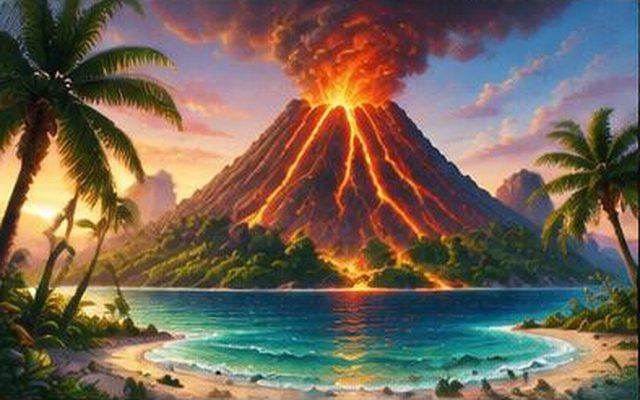 Volcano Island — ilustrație de joc