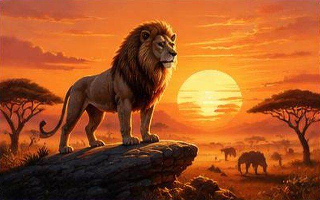Savanna Sunset — ilustrație de joc